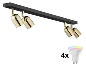 LED RGBW Stmívatelné bodové svítidlo TOP 4xGU10/6,5W/230V 2700-6500K černá/zlatá