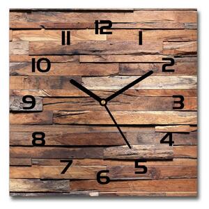 Skleněné hodiny čtverec Dřevěná stěna pl_zsk_30x30_c-f_65795842