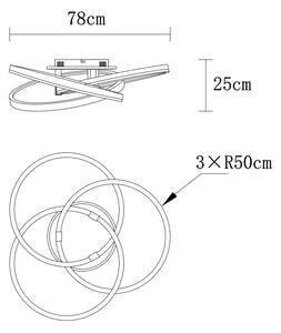 Globo 67337-75 - LED Stm stropní svítidlo TRIS 75W/230V 2700-6000K pr. 78 cm+DO