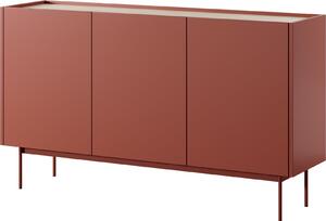 Komoda, prádelník Kelowna K144 - ervená, dub - íka 144 cm, výka 83 cm, hloubka 37 cm