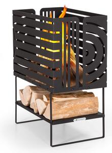 Blumfeldt Krakatoa, ohniště, masivní ocel, přihrádka na dřevo, laserem řezaný design