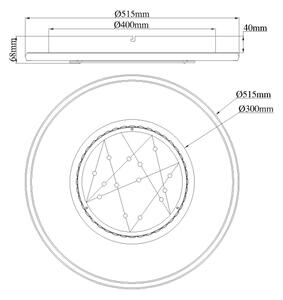 Globo 68288D3 - LED Stropní svítidlo MIRRORA 40W/230V pr. 51,5 cm černá