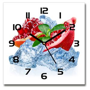Skleněné hodiny čtverec Granátové jablko s ledem pl_zsk_30x30_c-f_66694236