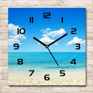 Skleněné hodiny čtverec Rajská pláž pl_zsk_30x30_c-f_67235061