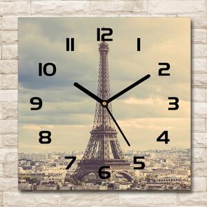 Skleněné hodiny čtverec Eiffelova věž Paříž pl_zsk_30x30_c-f_67211214