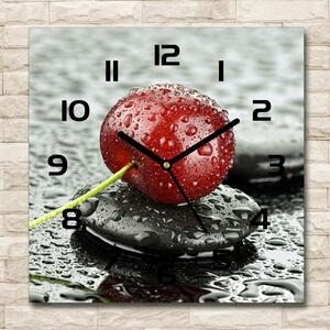 Skleněné hodiny čtverec Čerešně v dešti pl_zsk_30x30_c-f_67079233