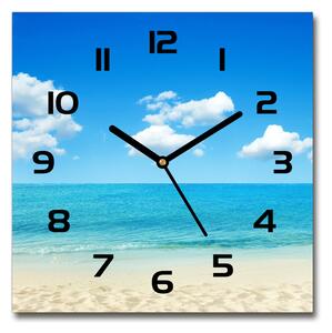 Skleněné hodiny čtverec Rajská pláž pl_zsk_30x30_c-f_67235061
