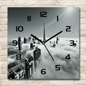 Skleněné hodiny čtverec Mlha nad Dubajem pl_zsk_30x30_c-f_67144180