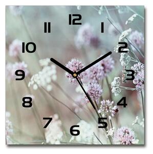 Skleněné hodiny čtverec Divoké květiny pl_zsk_30x30_c-f_68608156