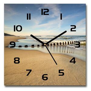 Skleněné hodiny čtverec Pláž nad Baltem pl_zsk_30x30_c-f_69300790
