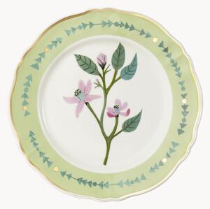 Ručně vyrobený mělký talíř z porcelánu Clematis