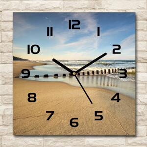 Skleněné hodiny čtverec Pláž nad Baltem pl_zsk_30x30_c-f_69300790