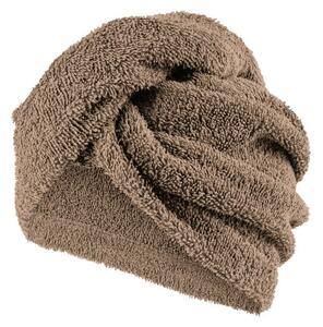 XPOSE® Froté turban na vlasy VERONA - kávový 30x75 cm