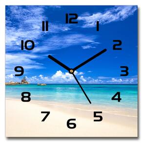 Skleněné hodiny čtverec Tropická pláž pl_zsk_30x30_c-f_72192051