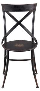 Kovová černá židle Retro s patinou – 41x41x88 cm