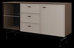 Komoda ELORA 7 1D1W3S Kombinace barev: Baltic Storm/ Toffee