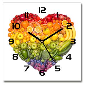 Skleněné hodiny čtverec Zeleninové srdce pl_zsk_30x30_c-f_73421875