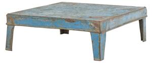 Čajový stolek, kovový, tyrkysová patina, 40x40x13cm (1E)