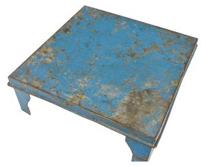 Čajový stolek, kovový, tyrkysová patina, 40x40x13cm (1F)