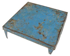 Čajový stolek, kovový, tyrkysová patina, 40x40x13cm (1G)