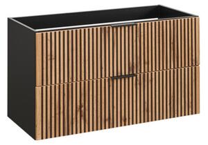 COMAD Závěsná skříňka pod umyvadlo - XILO 82-100, šířka 100 cm, dub votan/matná šedá