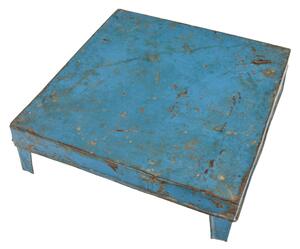 Čajový stolek, kovový, tyrkysová patina, 40x40x13cm (1D)