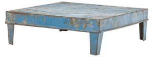 Čajový stolek, kovový, tyrkysová patina, 40x40x13cm (1C)