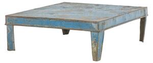 Čajový stolek, kovový, tyrkysová patina, 40x40x13cm (1J)