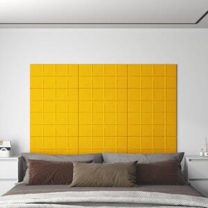 Nástěnné panely 12 ks žluté 60 x 30 cm samet 2,16 m²