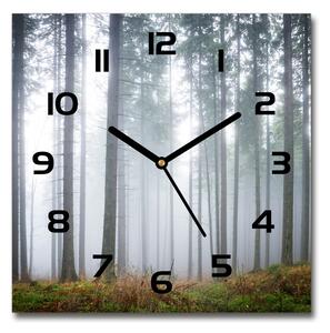 Skleněné hodiny čtverec Mlha v lese pl_zsk_30x30_c-f_74026356