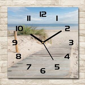 Skleněné nástěnné hodiny čtverec Pláž pl_zsk_30x30_c-f_74072546