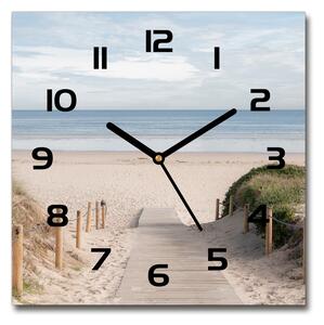 Skleněné hodiny čtverec Stezka na pláž pl_zsk_30x30_c-f_74072436