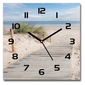 Skleněné nástěnné hodiny čtverec Pláž pl_zsk_30x30_c-f_74072546