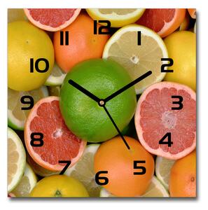 Skleněné hodiny čtverec Citrusové ovoce pl_zsk_30x30_c-f_75213206