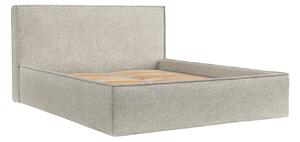 Maison de Rêve Šedobéžová čalouněná dvoulůžková postel LOUNGE L 200 x 200 cm s úložným prostorem