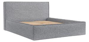 Maison de Rêve Šedá čalouněná dvoulůžková postel LOUNGE L 160 x 200 cm s úložným prostorem
