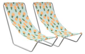 Sada 2 ks skládacích plážových lehátek SAND PINEAPPLE
