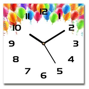 Skleněné hodiny čtverec Barevné balony pl_zsk_30x30_c-f_77215325