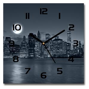 Skleněné hodiny čtverec New York noc pl_zsk_30x30_c-f_78010897