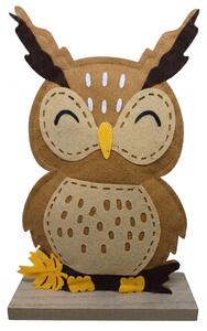 Podzimní dekorace na podstavci OWLIE 25 cm, světle hnědá