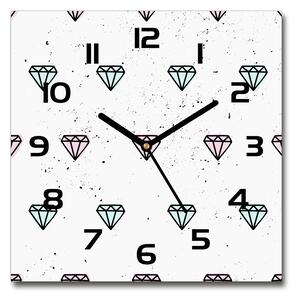 Skleněné nástěnné hodiny čtverec Diamanty pl_zsk_30x30_c-f_77866968