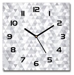 Skleněné hodiny na stěnu Šedé trojúhelníky pl_zsk_30x30_c-f_77999938