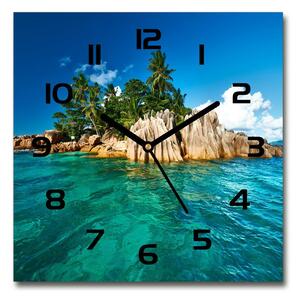Skleněné hodiny na stěnu Tropický ostrov pl_zsk_30x30_c-f_78907278