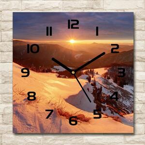 Skleněné hodiny na stěnu Zima v horách pl_zsk_30x30_c-f_80261323