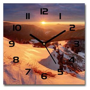 Skleněné hodiny na stěnu Zima v horách pl_zsk_30x30_c-f_80261323