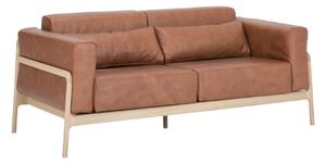 Gazzda Koňakově hnědá kožená dvoumístná pohovka Fawn 180 cm