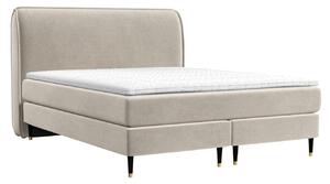 Maison de Rêve Béžová sametová postel boxspring OFFO 200 x 200 cm