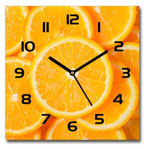 Skleněné hodiny čtverec Plátky pomerančů pl_zsk_30x30_c-f_82046808
