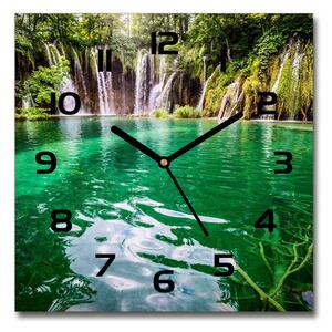 Skleněné hodiny čtverec Plitvické jezero pl_zsk_30x30_c-f_83128904