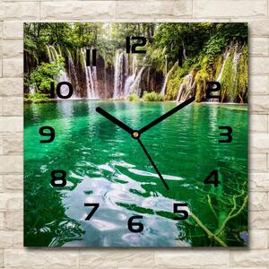Skleněné hodiny čtverec Plitvické jezero pl_zsk_30x30_c-f_83128904